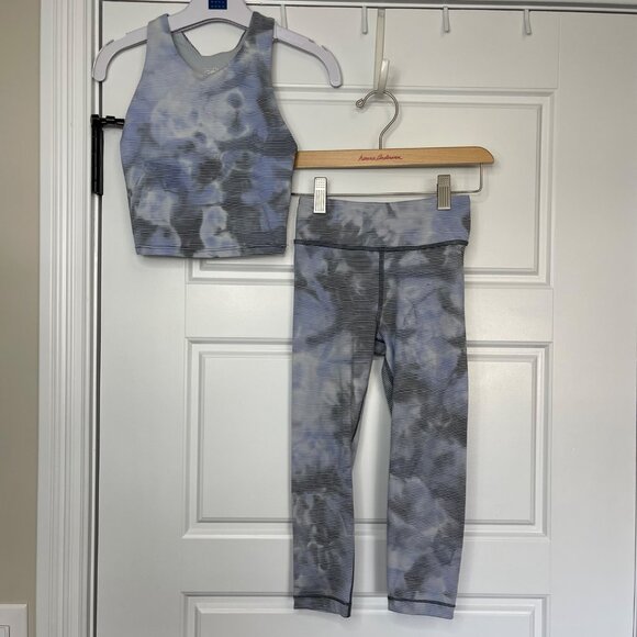 Athleta Girl High Rise Chit Chat Capri Legging Set‎ Girls Size XS (6) Athletic - Picture 2 of 11